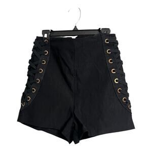 Y2K Corset Shorts Stretch Black Laces Retro Club Sexy Booty High Waist Small
